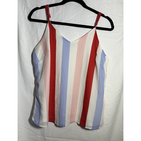 Japna Women's Tank Top Camisole Adjustable Straps Stripes Medium GUC K11 - Picture 1 of 3